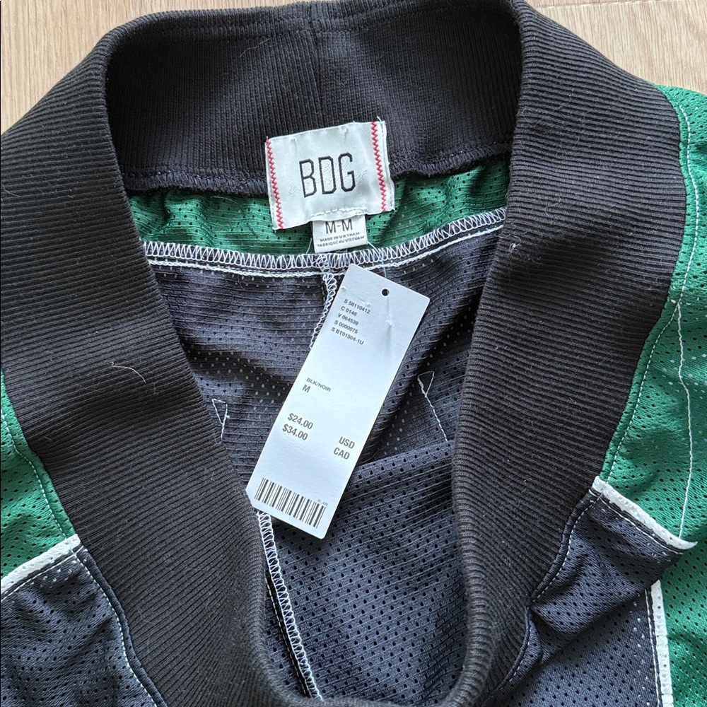 BDG Black and Green Athletic Shorts - Picture 3 of 3